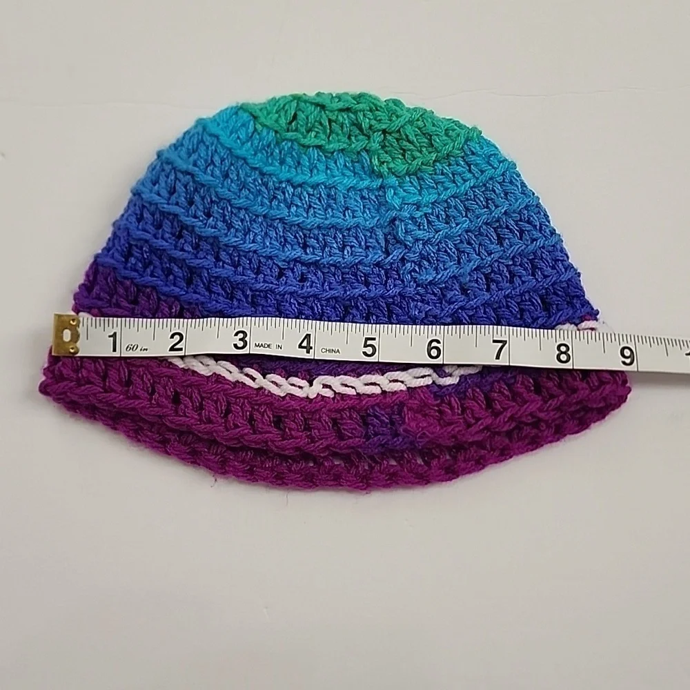 Crochet Beanie Unisex Multicolor Stripes Soft & Stretchy Hat